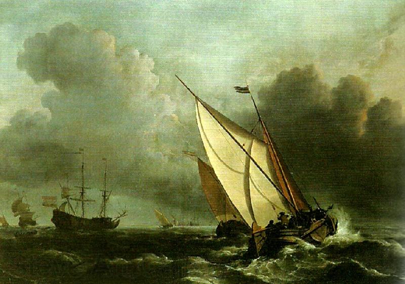 willem van de velde  the younger a rising gale Norge oil painting art